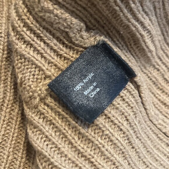 Lane Bryant Mock Neck Sweater SZ 26/28 Tan Pullover Short Sleeve Cable Knit - Picture 5 of 9